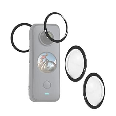 Imagem de Puluz Compatível com Insta360 One X2 protetores de lente pegajosos PC capa protetora para câmera Insta 360 One X2 à prova d'água 360 Action