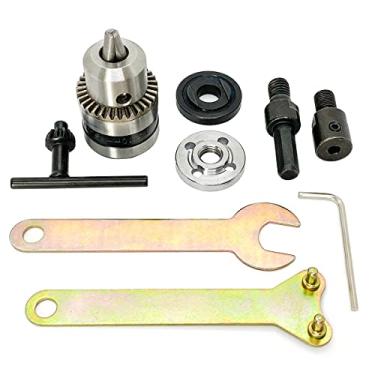 Imagem de Broca elétrica mandril ângulo moedor adaptador mandril disco suporte chave eixo biela 1/5" - 3/8" acoplador de eixo do motor DIY mini serra mesa ferramenta elétrica apto para eixo de 5mm 775 795 895 motor