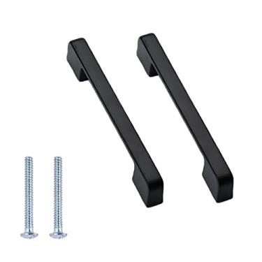 Imagem de Mashm, Puxador de porta de gaveta preto quadrado para quarto, banheiro, cozinha, centro a centro, 128 mm, ferragens para armários de móveis