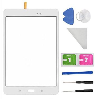 Imagem de First Choose Digitalizador de vidro para tela sensível ao toque branco para Samsung Galaxy Tab A 8.0 SM-T350 T350 (não inclui LCD) + adesivo pré-instalado com ferramentas com ferramenta