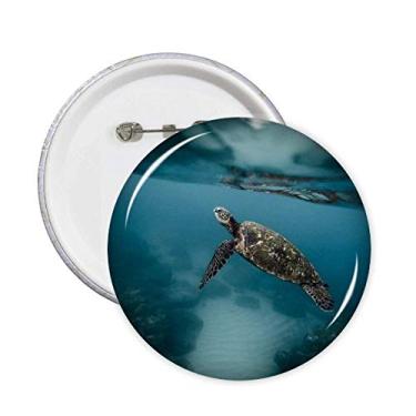 Imagem de Emblema de botão para decoração de 5 peças com estampa de tartaruga marinha, ciência e natureza