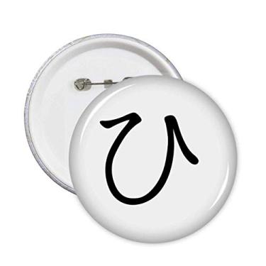 Imagem de Emblema de personagem japonês Hiragana HI Pins de distintivo com 5 peças