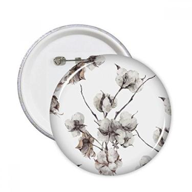 Imagem de Flores brancas desenho arte planta pinos redondos crachá botão emblema acessório decoração 5 peças