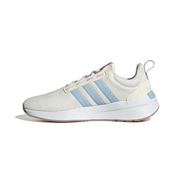 Imagem de adidas Tênis de corrida feminino Racer TR21, Off White/Semi Turbo/Pulse Amber, 8