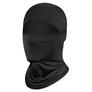 Imagem de Achiou Máscara facial balaclava, máscara de esqui para homens e mulheres, máscara leve e sheisty, proteção UV Ninja Shiesty Sun Hood, Preto, Tamanho Único