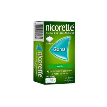 Imagem de Nicorette Icemint 2mg Goma Mastigável para Parar de Fumar 30 unidades 30 Tabletes Mastigáveis