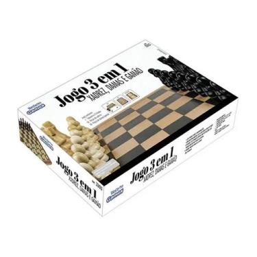 Jogo De Xadrez Dobrável Dama + Gamão Tabuleiro Madeira 29x29 - Loja  Universal Vendas em Promoção na Americanas