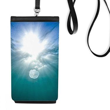 Imagem de Bolsa para celular com imagem da natureza da ciência da água do oceano, bolso preto
