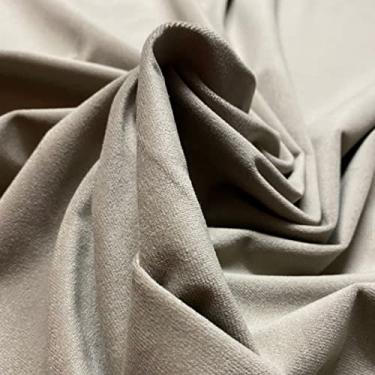 Imagem de Tecido Suede Veludo Paris Bege Claro Liso Para Sofá Cadeira e Cortina 1,40m largura (SVP-01)