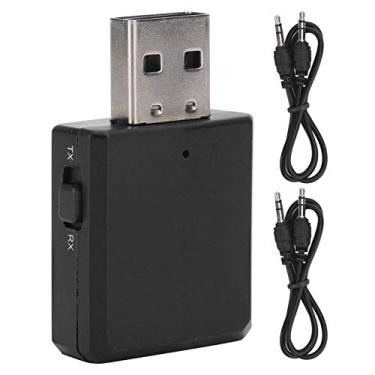 Imagem de Receptor de áudio transmissor Bluetooth 5.0 receptor de áudio leve e durável escritório para tablets domésticos telefones (preto)