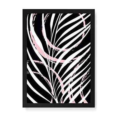 Imagem de Arte Maníacos Quadro Decorativo Folha Escandinava - 23x16,25cm (Moldura caixa em laca preta)