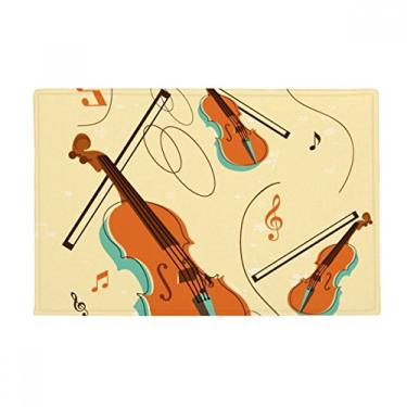 Imagem de DIYthinker Tapete antiderrapante para porta de banheiro com estampa de instrumentos musicais de violino