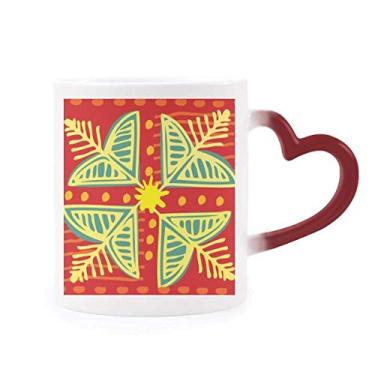 Imagem de Flores plantas, Totems do México, civilização antiga, sensível ao calor, caneca vermelha que muda de cor