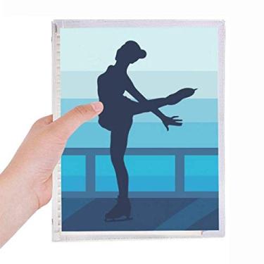 Imagem de Caderno feminino para patinação esportiva de inverno com ilustração de folhas soltas diário recarregável