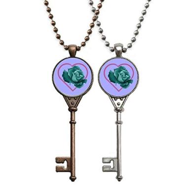 Imagem de OFFbb-USA August Colar de chaves verde puro do dia dos namorados para decoração de casal