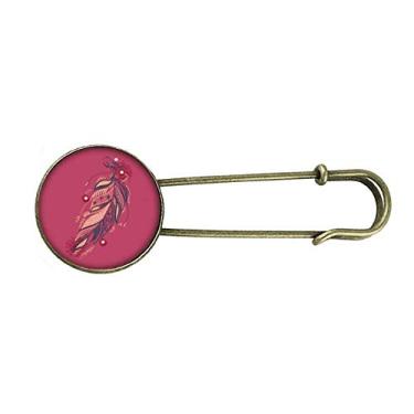 Imagem de Pingente de broche de metal retrô com flor rosa da Feather