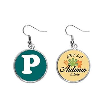 Imagem de Botswana Símbolo de moeda Pula BWP Orelha Pendente Folha Outono Brinco Joia