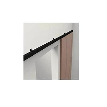 Imagem de Kit p/Porta de Correr 4 Roldanas - Trilho 3,00 M - Porta até 150cm - Preto