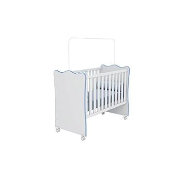 Imagem de Berço Doce Sonho com Rodízio 1.11 Branco/Azul 2V - Qmovi