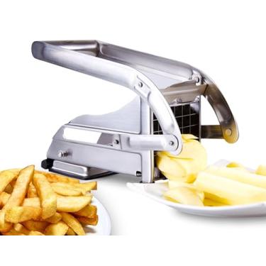 Imagem de Cortador de batatas fritas ICO, cortador de batata de 2 lâminas, cortador de batatas fritas para batatas com tecnologia de bloqueio de sucção antiderrapante, prensa francesa de aço inoxidável