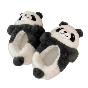 Imagem de Generic Chinelos de inverno quentes para mulheres, chinelos de casa casuais macios e confortáveis chinelos de panda peludo para uso doméstico, 27cm