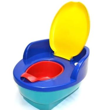 Imagem de Pinico Infantil 03 em 01, Amimir, com Música, Banquinho e Redutor, até 18kg, Menino e Menina, Troninho para Desfralde Bebê (Colorido)