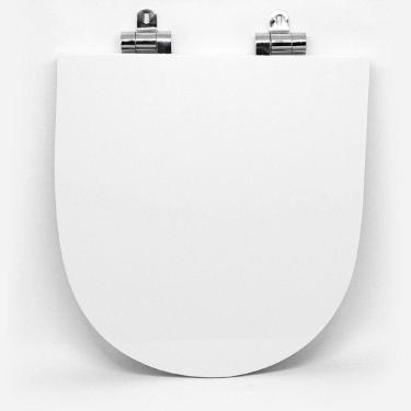 Imagem de Assento Sanitário Poliéster para Louça Happening roca Slow Close Cromado Branco