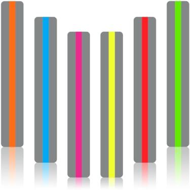 Imagem de Tiras de leitura guiada de 36 peças de tiras de destaque sobreposições coloridas marcadores de livro coloridos ajudam com dislexia para crianças e materiais de ensino (6 cores)