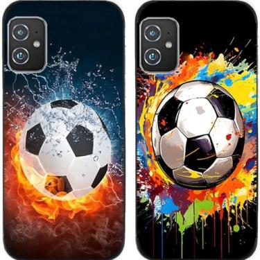 Imagem de 2 peças de capa de telefone traseira de silicone TPU gel futebol para Asus Zenfone 8/9 / 10 (Asus Zenfone 8)
