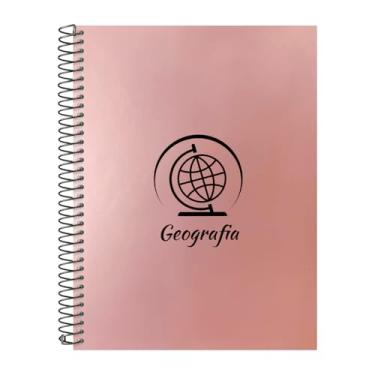 Imagem de Caderno Universitário Espiral 20 Matérias Profissões Geografia (Rosê Gold)