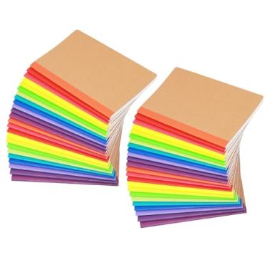 Imagem de Caderno em branco de composição A5, pacote com 48 unidades, capa Kraft em branco, bloco de esboço, diários de viagem com cor pastel para escritório de estudantes, 60 páginas, 21 cm x 14 cm