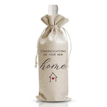 Imagem de Presentes para casa nova, sacos de presente de vinho de inauguração de casa, nova bolsa de vinho para amigos, parabéns por sua nova casa, presente brilhante para clientes de corretores de imóveis,