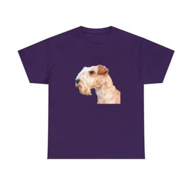 Imagem de Camiseta de algodão pesado unissex Lakeland Terrier, Roxo, P