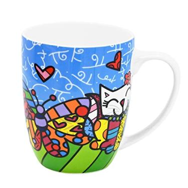 Imagem de BRITTO Caneca de café Romero Bone China, 476 g, Best Friends, design com estampa animal