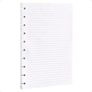 Imagem de Refil Caderno De Discos Inteligente B5 Grande Pautado 80 Folhas Compatível Fichário Planner De Discos Pauta Branca