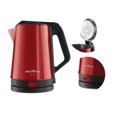 Imagem de Chaleira Elétrica 1.9l Bch12v Britânia Vermelha Acabamento Em Inox 220v
