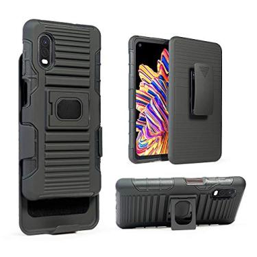 Imagem de HIDAHE Capa coldre para Samsung XCover Pro 2020, capa com clipe de cinto para homens, combo de capa com suporte, clipe giratório para cinto, capa de telefone armadura resistente para Samsung XCover