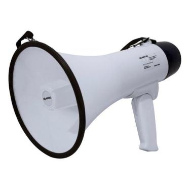 Imagem de Megafone Com Microfone De Mão Gravador Sirene 15w Até 500mts - SOUNDVO