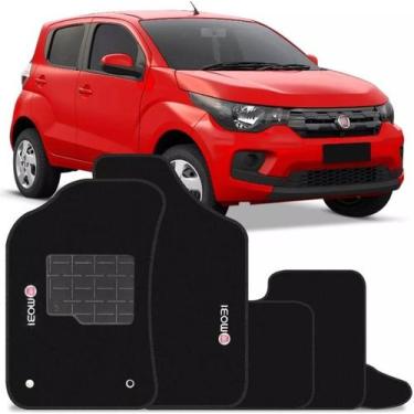 Imagem de Tapete Automotivo Fiat Mobi 2016 até 2022 Carpete Bordado - TTs Distri