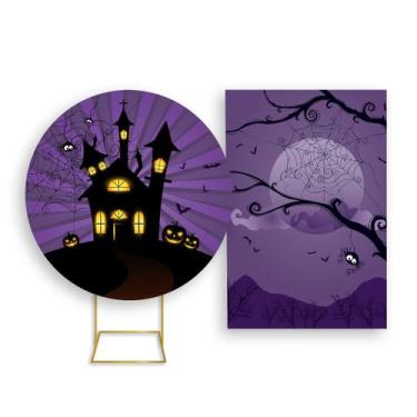 Imagem de Painel De Festa Redondo 1,50x1,50 + Painel Vertical 1,50x2,20 - Hallow