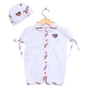 Imagem de Macacão Bebê São Paulo Manga Curta Com Gorro Oficial - Revedor, P