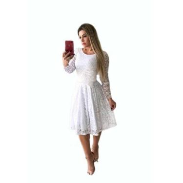 Imagem de Vestido Renda Civil Batizado Festa Formatura Aniversario - ShoopWeb, M