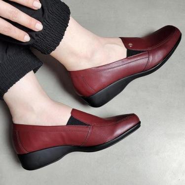 Imagem de Sapato Feminino Super Conforto Firezzi Scarpin Slip On, 36, Vermelho