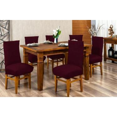 Imagem de kit capa para cadeira de jantar 8 lugares bordo - B.F CONFECÇÕES