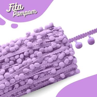 Imagem de Fita Pompom Lilás 30mm Rolo Com 25 Metros - Nybc