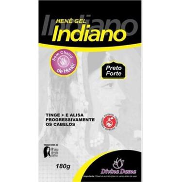 Imagem de Hene em Gel Divina Dama Indiano 180gr Preto Forte (Preto Azulado) Pouc
