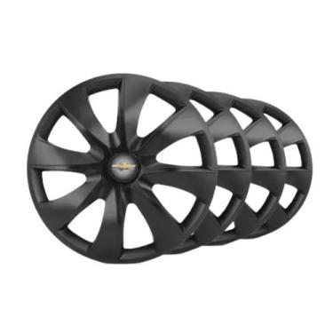 Imagem de Kit Calota Prime Aro 14 Preta Para Celta Corsa Montana Chevette Monza 