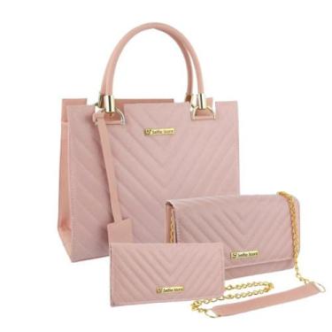 Imagem de Bolsa Feminina Transversal Casual + Bolsa Flap + Carteira - Selfie Sto