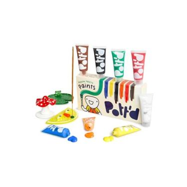 Imagem de Pott'd Tintas de cerâmica acrílicas premium para adultos, conjunto de tintas, kit de pintura de cerâmica para argila seca ao ar livre