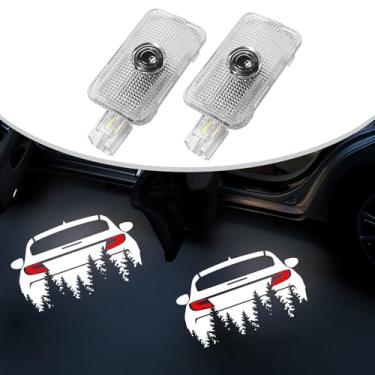 Imagem de 2 peças de projetor de luz de porta de carro com logotipo para acessórios BRZ 2022-2024, lâmpada a laser de cortesia, projetor de cortesia, luzes LED de boas-vindas